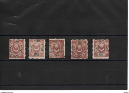 EMPIRE OTTOMAN  1865 TAXE  LOT DE 5 Yvert 5 NEUF* MH Cote : 10 Euros - Unused Stamps