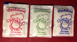 Sugar Bag, Full- Gardaland. Lot Of Three Bags. Packed By Pivetta, Pero (MI). - Zucker