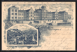 Lithographie Tübingen, Ansicht Von Westen, Kaserne  - Tuebingen