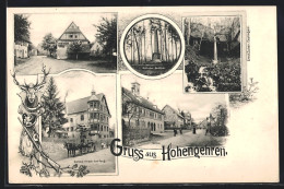 AK Hohengehren, Gasthaus Z. Hirsch V. Emil Haug, Goldboden-Denkmal, Holderstein, Rathaus  - Autres & Non Classés
