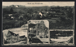 AK Finsterroth, Gasthaus Z. Waldhorn V. K. Weber, Alter Brunnen, Roth-See, Ortsansicht  - Autres & Non Classés