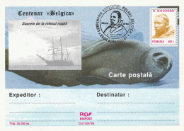 Romania 1998. Card Belgian Antarctic Expedition With Rare Cancel Alba-Iulia Showing Norwegian Sailor Knudsen. - Autres & Non Classés