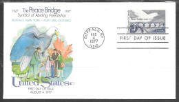 USA FDC Fleetwood Cachet, 1977 Peace Bridge - 1971-1980