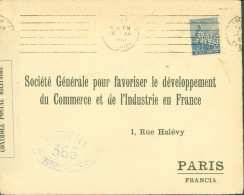 Guerre 14 18 Republic Argentina YT N°166 Perforé BNA Banco Nacion Argentina Censure France Cachet 365 = Bordeaux - Lettres & Documents