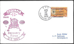 US Space Cover 1970. "Apollo 13" Recovery USS Kawishiwi - United States