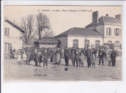 FISMES: La Gare, Départ D'émigrés, Le 3 Février 1915 - Très Bon état - Fismes