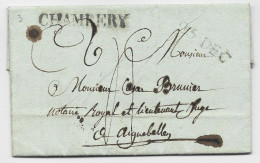 MARQUE SARDE SAVOIE CHAMBERY 1820 LETTRE  POUR AIGUEBELLE INDICE 3 COTE 12€ - Sardinia