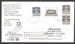 1999 Paquebot Cover,  Denmark Stamps Mailed In Kobe, Japan - Covers & Documents