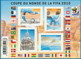 France 2010 Coupe Du Monde De Football En Afrique Du Sud Bloc Feuillet N°f4481 Neuf** - Mint/Hinged