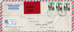 L79105 - Südafrika - 1962 - 3@10c Festung Kapstadt A R-LpEilBf OPHIRTON -> JOHANNESBURG -> Westdeutschland - Briefe U. Dokumente
