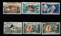 - MALI - 1960 - YT N° 2 / 6 +11 - Oblitérés - Poissons - Malí (1959-...)