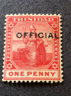 TRINIDAD AND TOBAGO  SG Official 9   1d Red  MH* Some Gum Toning - Trinité & Tobago (...-1961)