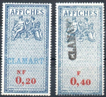 CLAMART Hauts-de-Seine (Seine-et-Oise) Taxe Sur Les Affiches Type 2B Fiscal Fiscaux Affiche Affichage - Stamps