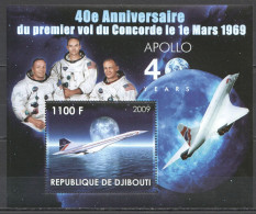 Vk140 2009 Space Concorde Apollo 11 The Crew 40Th Anniversary 1Bl Mnh - Autres & Non Classés