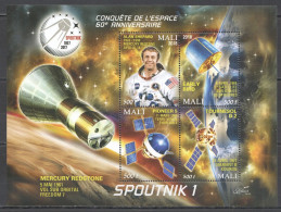 Vk099 2018 Space Conquest Sputnik 1 Alan Shepard Early Bird Mercury Redstone Mnh - Other & Unclassified