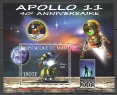 Vk087 2009 Space Apollo 11 40Th Anniversary Year Of Astronomy 1Bl Mnh - Other & Unclassified