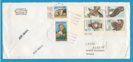 LETTRE AVEC TIMBRES "SYNAGOGUE/HARRIET TUBMAN/BLOC DE 'HIBOUX' ". - Covers & Documents