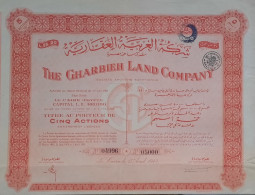 The Gharbieh Land Company - Titre Au Porteur De 5 Actions (Egypte) - Andere & Zonder Classificatie