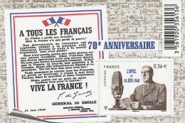 France 2010 70è Anniversaire De L Appel Du 18 Juin 1940 Bloc Feuillet N°f4493 Neuf** - Neufs