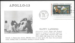 US Space Cover 1970. "Apollo 13" Slashdown - Verenigde Staten