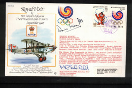 Great Britain 1988 Olympic Games Seoul - Royal Visit To South Korea Interesting Signed Cover Scarce - Ete 1988: Séoul