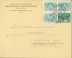 Pologne Inflation YT N°274 + 282 X3 CAD Krakow 2  7 4 1924 650 000 MK - Covers & Documents