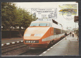 TGV 1er Jour De La Flamme, Paris-Albertville 5/12/1988  Neuve - Cartas & Documentos