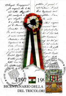 ITALIA ITALY- 1997 REGGIO EMILIA Bicentenario Tricolore Ann.fdc Su Cartolina Speciale Da Cui Si Ricava Una Coccarda -349 - Other & Unclassified