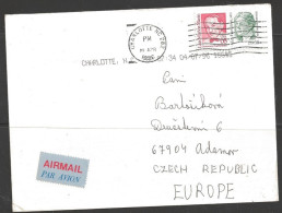 1986 55c Hamilton& 5c Marin, Charlotte NC To Czech Republic (09 Apr 1986) - Cartas & Documentos