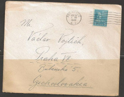 1948 5 Cents Monroe, Ferndale NY (Nov 30) To Czechoslovakia - Briefe U. Dokumente