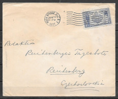1937 Naval Academy 3 Cents Wash. Bridge Sta. NY (Jun 29) To Czechoslovakia  - Briefe U. Dokumente