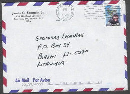 2000 60 Cents Rickenbacker Malvern PA (9 June) To Birzai Lithuania - Storia Postale