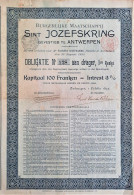 Burgerlijke Maatschappij Sint-Jozefskring - Obligatie - Kapitaal 100 Fr 3 % (1895) - Autres & Non Classés