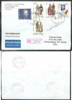 2001 Registered Cover Vilnius To W VA USA (Olympic Stamp) - Lituanie