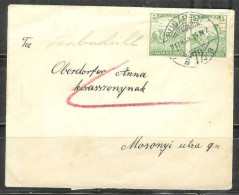 1924 (17 Mar) Budapest, Cover With Two 5f Harvesting Wheat - Storia Postale