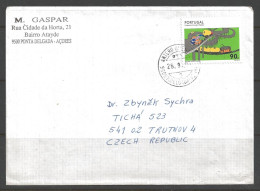 1995 Transportation, P. Delgada Azores To Czech Republic (26.9.95) - Cartas & Documentos