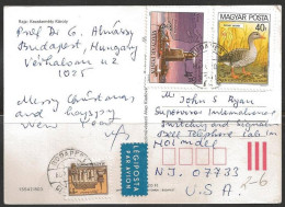 1980 40f Bird On Postcard To USA - Brieven En Documenten