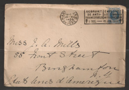 1930 Antwerp (20 X11) TB Slogan Cancel To Binghampton NY USA - Lettres & Documents