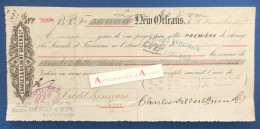 ● New Orleans 1879 Charles & Gilbert Green - USA France Lyon Lettre Première De Change Crédit Lyonnais Barils D'huile - Wechsel