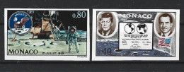 ● MONACO 1970 ֍ Uomo Sulla Luna ֍ Apollo 11 ● Varietà : NON DENTELLATO ● Serie Completa ● Cat. ? € ● Lotto N. 309 ● - Nuevos
