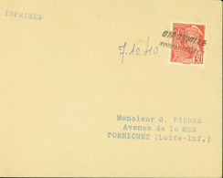 Meuse Guerre 40 Oblitération De Fortune Débâcle Cachet Gironville Sous Les Côtes Manuscrit 7 10 40 YT N°412 Mercure - Guerre De 1939-45