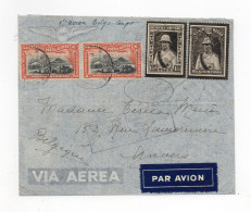 !!! AFFRANCH MIXTE CONGO BELGE + RUANDA SUR LETTRE PAR AVION POUR ANVERS - Cartas & Documentos