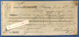 ● Chicago 1880 F. Berthoud - Lyon France - First Of Exchange - Crédit Lyonnais - USA Old Paper - Wechsel