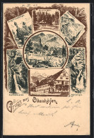 Lithographie Ottenhöfen, Gasthof Zur Linde, Edelfrauengrab, Bauernhof  - Autres & Non Classés