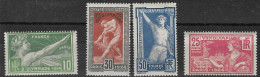 France 183  à 186 Glympiade De 1924  Paris 4 Valeurs Neuf ** - Unused Stamps