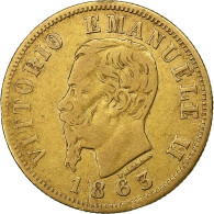 Italie, Vittorio Emanuele II, 10 Lire, 1863, Turin, Or, TB+, KM:9.2 - 1861-1878 : Víctor Emmanuel II