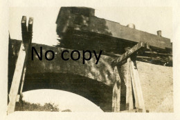 PHOTO FRANCAISE - LOT DE 6 PHOTOS REPARATION D'UN PONT LOCOMOTIVE A MONTRELET PRES DE CANAPLES - NAOURS SOMME 1914 1918 - Krieg, Militär