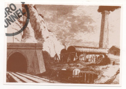 EURO TUNNEL - LE CHANTIER DE CONSTRUCTION DU TUNNEL SOU LA MANCHE À ABBOT'S CLIFF EN 1880 - Trains