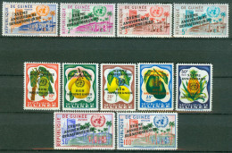 Bm Guinea 1960 MiNr 56-66 MNH | 15th Anniv Of UNO (optd= "XVEME ANNIVERSAIRE DES NATIONS UNIES") #kar-1016 - Guinée (1958-...)