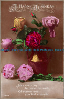 R116803 Greetings. A Happy Birthday. Flowers In Vases. RP. 1925 - Welt